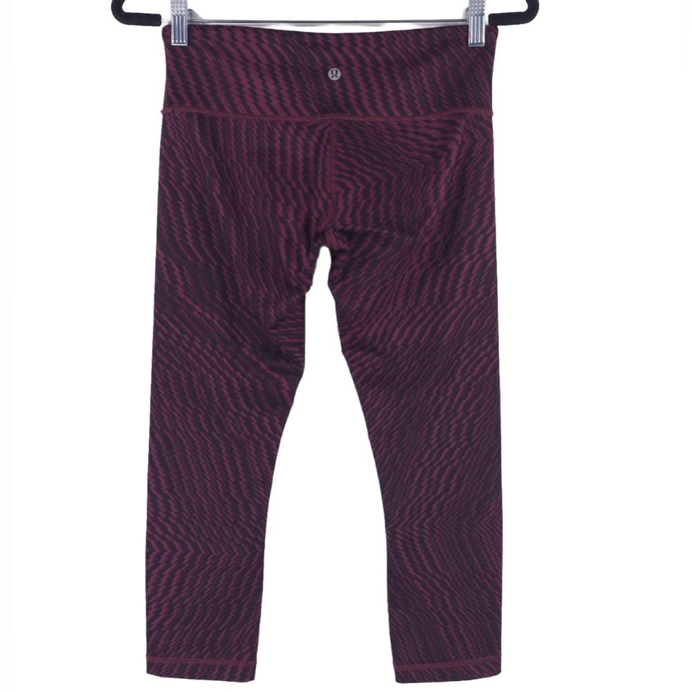 LULULEMON WUNDER Under Crop III Burgundy No Size Tag SMALL 27 Waist 21 Inseam
